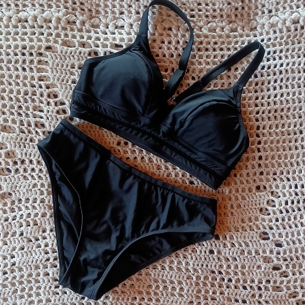 Cupshe Elegant Black Bikini Set Sz. xs